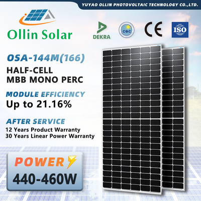 OLLIN Solar Half Cell Solar Panels 445W 450W 455W 460W Solar Energy Panel