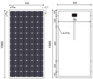 Monocrystalline ηλιακή ενότητα 190 Watt για το πλέγμα - συνδεδεμένο σύστημα ηλεκτρικής παραγωγής